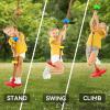 Ohuhu Climbing Rope Tree Swing with Platforms and Disc Swings Seat – Playground Outdoor Flying Swing for Kids – Easy Install, Great for Playground Swing, Backyard