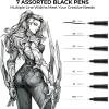 Ohuhu Colored Fineliner Drawing Pens: 18 Packs Fineliners 11 Colored Pens & 7 Assorted Point Sizes Black Micro Pen Waterproof for Drawing Sketching Anime Manga Artists Beginners – Hana Highway(7 Black + 11 Colours)