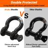 Ohuhu D Ring Shackles 3/4″ 2 Pack, D Shackle Rugged 20 Ton (44,000 lbs) Maximum Break Strength, 4.75 Ton (9,500 Lbs) Capacity(Without Isolators)