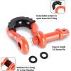 Ohuhu D Ring Shackles 3/4″ 2 Pack with 2 Isolators and 8 Washers, D Shackle Rugged 20 Ton (44,000 lbs) Maximum Break Strength, 4.75 Ton (9,500 Lbs) Capacity, Orange