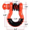 Ohuhu D Ring Shackles 3/4″ 2 Pack with 2 Isolators and 8 Washers, D Shackle Rugged 20 Ton (44,000 lbs) Maximum Break Strength, 4.75 Ton (9,500 Lbs) Capacity, Orange
