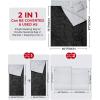 Ohuhu Double Sleeping Bag: Queen Size 2 Person 3 Season for Warm & Cold Weather Camping Sleeping Bag with 2 Pillows, Large Size 87” x 60” Waterproof Lightweight(Black)