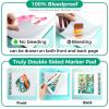 Ohuhu Double-Sided Marker Pad Art Sketchbook Bleedproof – 7″x10″ Large Paper Size – 90 lb/150 gsm Smooth Drawing Paper – 60 Sheets/120 Pages – Spiral Bound Sketching Book for Alcohol Markers(8.3×8.3)