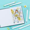 Ohuhu Double-Sided Marker Pad Art Sketchbook Bleedproof – 8.3″x8.3″ Square Paper Size – 90 lb/150 gsm Smooth Drawing Paper – 60 Sheets/120 Pages – Hardcover Sketching Book for Alcohol Markers Paints(5.5 x 8.5)