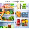 Ohuhu Fridge Organizers Storage Clear Bins Large 6PCS Refrigerator Pantry Organization Stackable Containers Snack Fruit Veggie Egg Freezer Organizing Food-Grade Shatter-Resistant for Kitchen Cabinet