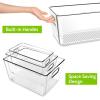 Ohuhu Fridge Organizers Storage Clear Bins Large 6PCS Refrigerator Pantry Organization Stackable Containers Snack Fruit Veggie Egg Freezer Organizing Food-Grade Shatter-Resistant for Kitchen Cabinet
