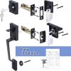 Ohuhu Front Door Lock Set, Heavy Duty Upgraded Front Door Handle Black Locksets with Deadbolt – Entry Exterior Door Handle Sets Single Cylinder Reversible Lever Matte Finish Zinc Alloy Modern Style(with deadbolt)