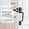Ohuhu Front Door Lock Set, Heavy Duty Upgraded Front Door Handle Black Locksets with Deadbolt – Entry Exterior Door Handle Sets Single Cylinder Reversible Lever Matte Finish Zinc Alloy Modern Style(front door handle)