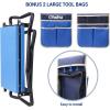 Ohuhu Garden Stool Garden Kneeler and Seat, Foldable Gardening Bench Heavy Duty with Thicker Wider Kneeling Pad 2 Large Tool Pouches Gifts for Fathers Day Men Gardener Parents Elders Friends(Lapis Blue)