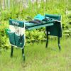 Ohuhu Garden Stool Garden Kneeler and Seat, Foldable Gardening Bench Heavy Duty with Thicker Wider Kneeling Pad 2 Large Tool Pouches Gifts for Fathers Day Men Gardener Parents Elders Friends(Green)