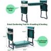 Ohuhu Garden Stool Garden Kneeler and Seat, Foldable Gardening Bench Heavy Duty with Thicker Wider Kneeling Pad 2 Large Tool Pouches Gifts for Fathers Day Men Gardener Parents Elders Friends(Green)