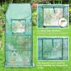 Ohuhu Greenhouse for Outdoors with Mesh Side Windows, 3 Tiers 4 Shelves Small Walk-In Green House Plant Stands Plastic PE Cover Outside Portable Warm House for Seedling Flowers Growing, 4.8×2.5×6.4 FT(PE)