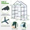 Ohuhu Greenhouse for Outdoors with Mesh Side Windows, 3 Tiers 4 Shelves Small Walk-In Green House Plant Stands Plastic PE Cover Outside Portable Warm House for Seedling Flowers Growing, 4.8×2.5×6.4 FT(PVC)