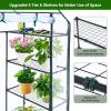 Ohuhu Greenhouse for Outdoors with Mesh Side Windows, 3 Tiers 4 Shelves Small Walk-In Green House Plant Stands Plastic PE Cover Outside Portable Warm House for Seedling Flowers Growing, 4.8×2.5×6.4 FT(PVC)