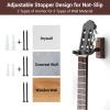 Ohuhu Guitar Wall Mount Hanger: 4-Pack Rotatable Hardwood Guitar Hangers with Screws-Adjustable Stopper Guitar Mount Hook Holder Stand for Ukulele Bass Electric Acoustic Guitar Banjo Mandolin-Walnut