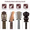 Ohuhu Guitar Wall Mount Hanger: 4-Pack Rotatable Hardwood Guitar Hangers with Screws-Adjustable Stopper Guitar Mount Hook Holder Stand for Ukulele Bass Electric Acoustic Guitar Banjo Mandolin-Walnut