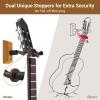 Ohuhu Guitar Wall Mount Hanger: 6-Pack Rotatable Hardwood Guitar Hangers with Screws-Adjustable Stopper for Ukulele Bass Banjo Mandolin-Wood(2 Pack)