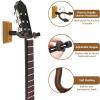 Ohuhu Guitar Wall Mount Hanger: 6-Pack Rotatable Hardwood Guitar Hangers with Screws-Adjustable Stopper for Ukulele Bass Banjo Mandolin-Wood(6 Pack)