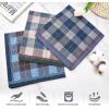 Ohuhu Handkerchiefs for Men, 12PCS 100% Cotton Classic Pocket Squares Set, Gift(Blue&gray&green)