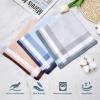 Ohuhu Handkerchiefs for Men, 12PCS 100% Cotton Classic Pocket Squares Set, Gift(Blue&grey&brown)