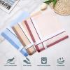Ohuhu Handkerchiefs for Men, 12PCS 100% Cotton Classic Pocket Squares Set, Gift(Blue&red&brown)