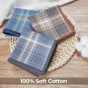 Ohuhu Handkerchiefs for Men, 12PCS 100% Cotton Classic Pocket Squares Set, Gift(Light Plaid – 3 Colors)