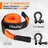 Ohuhu Heavy Duty Tow Straps Recovery Kit 3″ x 30ft, 31,944 lbs Break Strength, Triple Reinforced Loop, Protective Sleeves, Tow Strap Heavy Duty with 3/4″ D-Ring Shackles for Truck, Jeep, SUV, ATV(3″ x 30ft)
