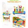 Ohuhu Kids Tool Set: 89Pcs Wooden Toddler Tool with Box Montessori Toys Workbench Toy Set with Construction Toys Learning Educational Bench Play for Boys Girls Age 3 4 5 6 7 Birthday
