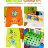 Ohuhu Kids Tool Set: 89Pcs Wooden Toddler Tool with Box Montessori Toys Workbench Toy Set with Construction Toys Learning Educational Bench Play for Boys Girls Age 3 4 5 6 7 Birthday