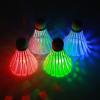 Ohuhu LED Badminton Shuttlecocks, 4 Pack Lighting Birdies Shuttlecock, Nylon Glow in The Dark Birdie Balls for Baseball Practice, Glow in The Dark Badminton for Indoor Outdoor Sports Activities