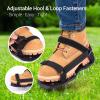 Ohuhu Lawn Aerator Shoes with Hook & Loop Straps, All New Unique Design Free-Installation Heavy Duty Spiked Aerating Sandals, One-Size-Fits-All for Yard Patio Lawn Garden(Black)