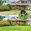 Ohuhu Lawn Aerator Shoes with Hook & Loop Straps, All New Unique Design Free-Installation Heavy Duty Spiked Aerating Sandals, One-Size-Fits-All for Yard Patio Lawn Garden(green&black)