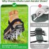 Ohuhu Lawn Aerator Shoes with Hook & Loop Straps, All New Unique Design Free-Installation Heavy Duty Spiked Aerating Sandals, One-Size-Fits-All for Yard Patio Lawn Garden(Black)