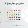 Ohuhu Markers, 48-color Double Tipped Alcohol Markers, Chisel & Fine Alcohol-based Art Marker Set for Adults Coloring Illustration, Great Value Pack for Students’ Art Class, Better Designed Grip(Illustration Tones)