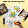 Ohuhu Markers Brush Tip 80-Colors with 72-Sheet Coloring Book – Double Tipped Markers for Adults Coloring Books – Art Marker Set Bundles with 100% Bleed-Proof Coloring Pages – Fine & Brush Dual Tips(48 Colors & 36 Pages Stress-Relief Coloring Book)