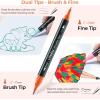 Ohuhu Markers Metallic Pens: 24 Colors Water-based for Adults Mandala Coloring Book Glitter Shimmer Markers for Black White Paper Glass Rock Birthday Card Making Halloween Pumpkin Ceramics DIY