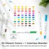 Ohuhu Markers Paper-friendly No Peeling Water-based 60 Colors Dual Brush Fineliner Tips Markers for Adult Coloring Books No Bleeding Coloring Markers for Kids Beginner Calligraphy – Pupe