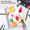Ohuhu Markers for Adult Coloring Books No Bleeding 160 Colors Coloring Markers Water-based Dual Tips Fineliner & Brush Drawing Pens Art Pens for Kids Adults Sketch Journal – Maui – Black(Black Pen)