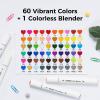 Ohuhu Markers for Adult Coloring Books No Bleeding 60 Colors Water-based Dual Tips Brush & Chisel Coloring Markers for Kids Adults Beginners Drawing Pens for Journaling Lettering(60 Colors)