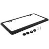 Ohuhu Matte Aluminum License Plate Frame with Red Screw Caps, 2Pcs 2 Holes Red Licenses Plates Frames, Car Licenses Plate Covers Holders for US Vehicles(Black)