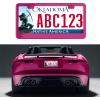 Ohuhu Matte Aluminum License Plate Frame with Rose Red Screw Caps, 2Pcs 2 Holes Rose Red Licenses Plates Frames for Women, Car Licenses Plate Covers Holders for US Vehicles
