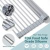 Ohuhu Over Sink Dish Drying Rack, 2 Pack Roll Up Drying Rack 17″ L x 13″ W Heat-Resistant Anti-Slip Silicone Coated Sink Drying Racks Mat for Kitchen Counter Organizer