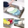 Ohuhu Over Sink Dish Drying Rack, 2 Pack Roll Up Drying Rack 17″ L x 13″ W Heat-Resistant Anti-Slip Silicone Coated Sink Drying Racks Mat for Kitchen Counter Organizer