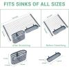Ohuhu Over Sink Dish Drying Rack, Expandable Multipurpose Roll Up Dish Racks, Up to 23” with 2 Utensil Holders, Dish Drainer for Kitchen Counter Sink Organizer Heat-Resistant Mat