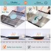 Ohuhu Over Sink Dish Drying Rack, Silicone Wrapped 17.6″ W x 15.4″ L Large Over The Sink Roll Up Dish Drainer – Foldable Sink Drying Rack Rolling Drain Mats Anti-Slip Multipurpose for Kitchen Counter(Black)