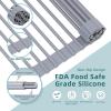 Ohuhu Over Sink Dish Drying Rack, Silicone Wrapped 17.6″ W x 15.4″ L Large Over The Sink Roll Up Dish Drainer – Foldable Sink Drying Rack Rolling Drain Mats Anti-Slip Multipurpose for Kitchen Counter(Gray)