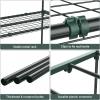 Ohuhu Plant Greenhouse Shelves 4 Tier 2 Pack Extra-Wide Stable Green House Shelving for Outdoor, 31x18x42 Inch Portable Rustproof Metal Shelf Plant Stand Rack Greenhouse Accessories