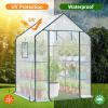 Ohuhu Plastic Greenhouse for Outdoors: Portable Walk in Plant Green House with Improved Transparent PVC Cover, 3 Tiers 12 Shelves Stands Small Greenhouses Backyard Green Houses for Outside Heavy Duty(White PE Cover)