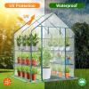 Ohuhu Plastic Greenhouse for Outdoors: Portable Walk in Plant Green House with Improved Transparent PVC Cover, 3 Tiers 12 Shelves Stands Small Greenhouses Backyard Green Houses for Outside Heavy Duty(Clear PVC Cover)