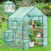 Ohuhu Plastic Greenhouse for Outdoors: Portable Walk in Plant Green House with Improved Transparent PVC Cover, 3 Tiers 12 Shelves Stands Small Greenhouses Backyard Green Houses for Outside Heavy Duty(PE Cover)